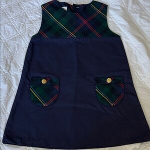 The Beaufort Bonnet Company Navy and Green Plaid Dress